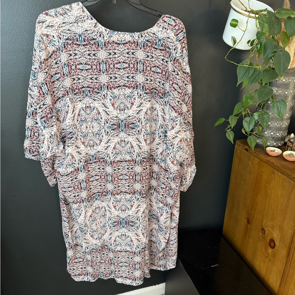 Bcbgeneration Multicolor Patterned Kimono Cardigan - image 3